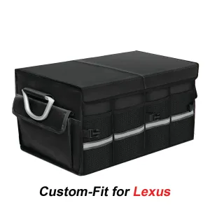 Big Trunk Organizer, Custom-Fit For Car, Cargo Organizer SUV Trunk Storage Waterproof Collapsible Durable Multi Compartments WaFJ253