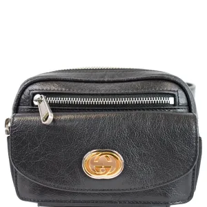 GUCCI Morpheus Leather Belt Bag Black 597676 - Final Sale