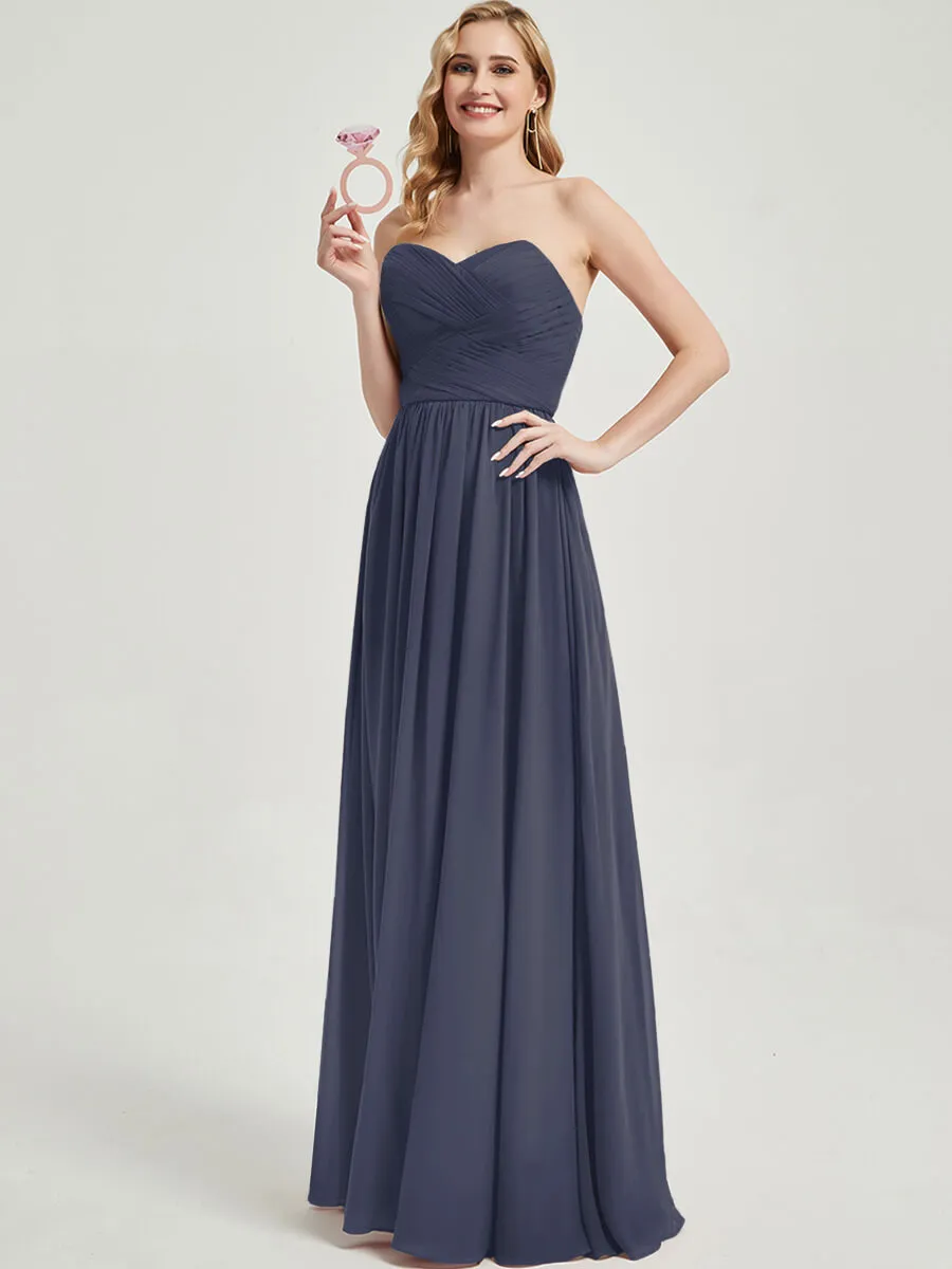 Stormy Convertible Off-shoulder Strapless Chiffon Bridesmaid Dress